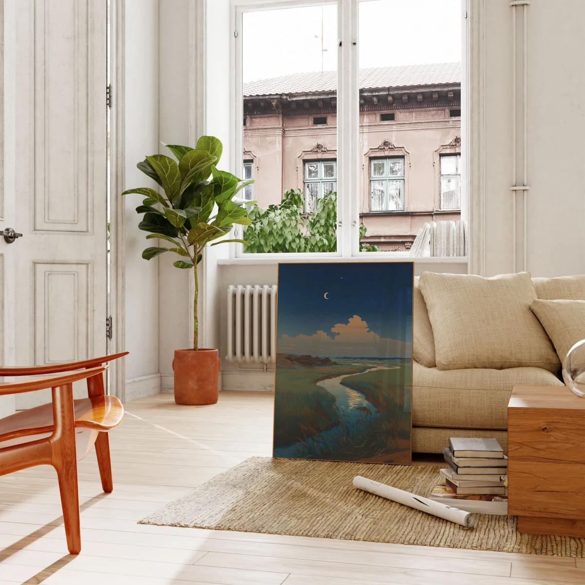 Moonlit River Landscape Poster - Image 3