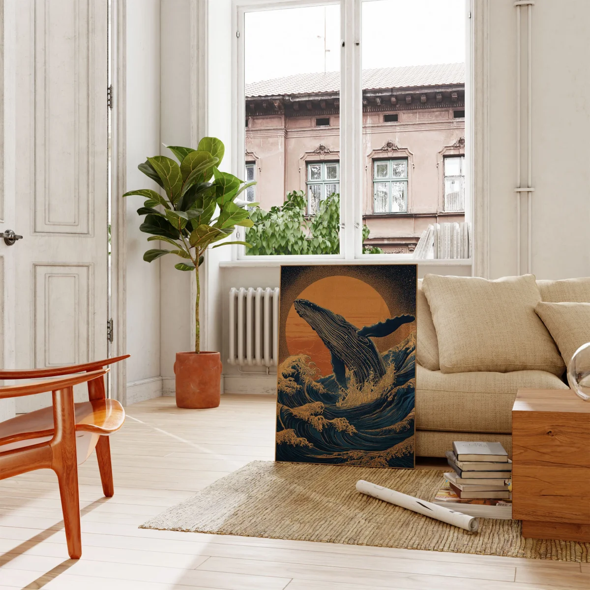 Breaching Whale Ocean Sunset Poster - Image 3