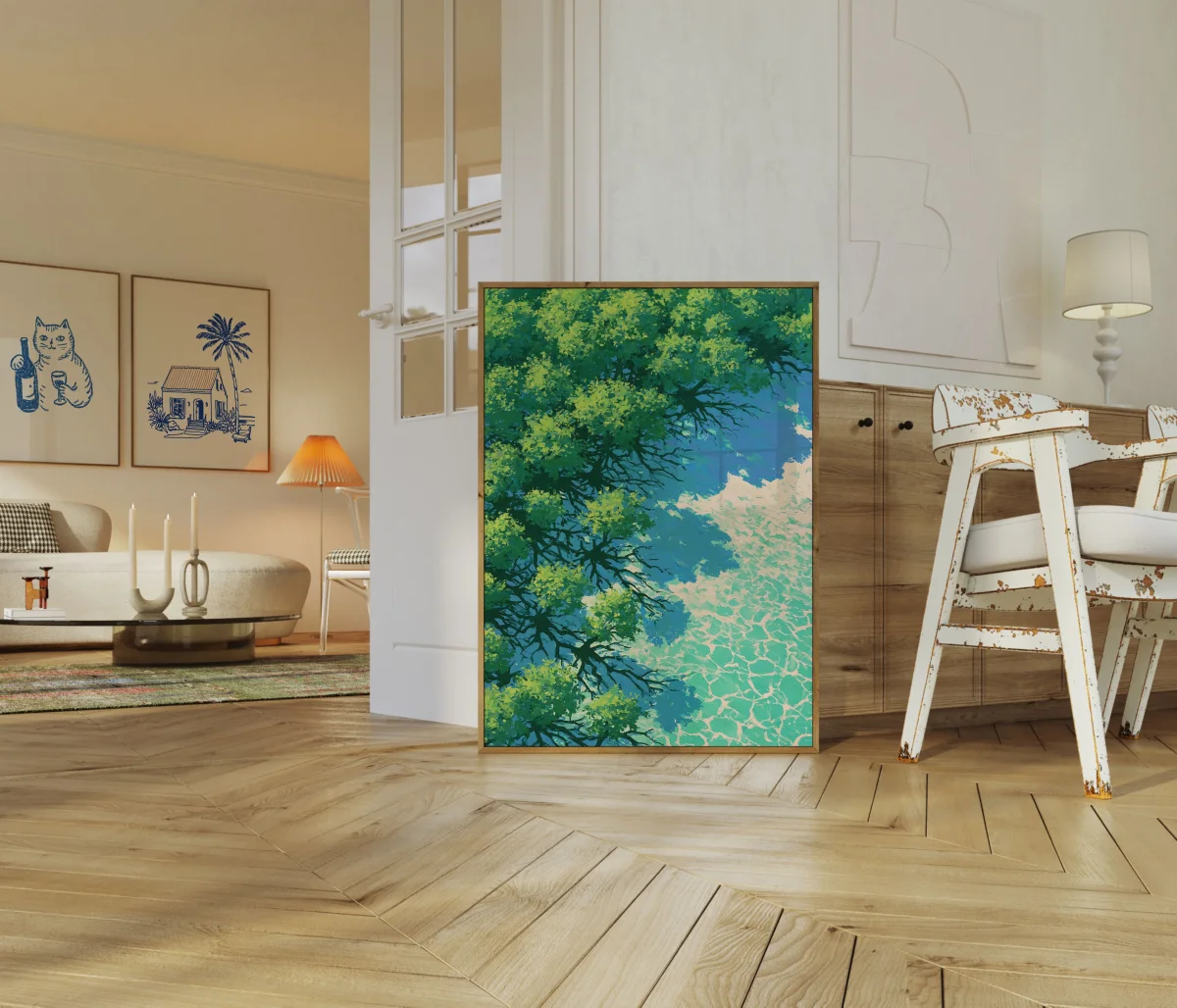 Serene Tree Reflection Water Poster - Image 6
