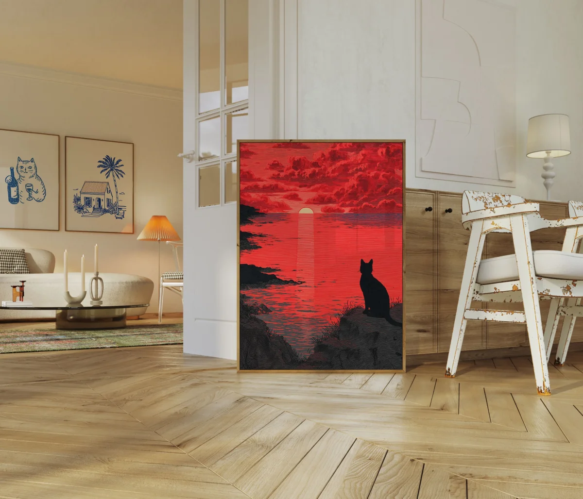 Cat Watching Sunset Poster - Image 6