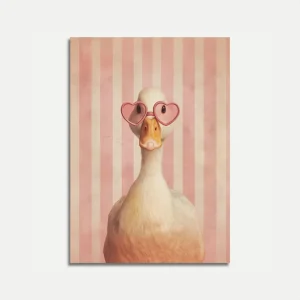 Groovy Duck Heart Sunglasses Poster
