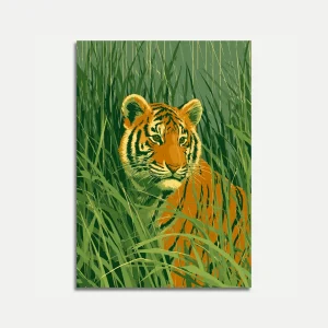 Tiger in Tall Grass Poster