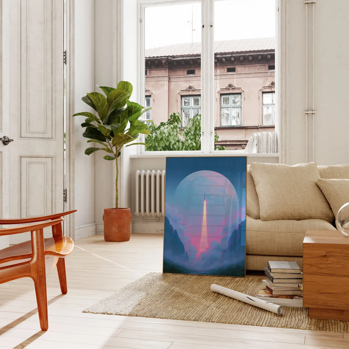 Rocket Launch to the Moon Poster - Image 3
