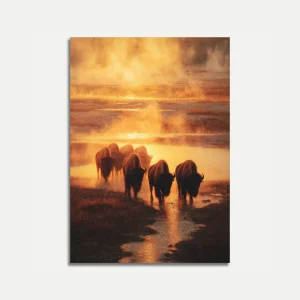 Majestic Bison Golden Hour Poster