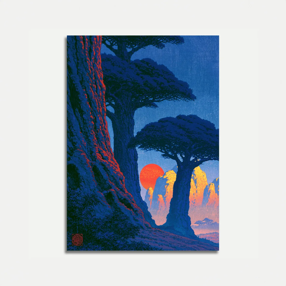 Sacred Trees at Sunset Poster