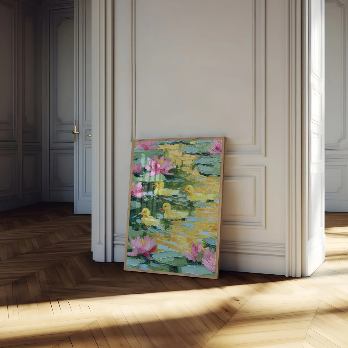 Ducklings Among Water Lilies Poster - Image 5
