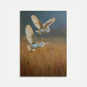 Barn Owls Hunting at Dusk Poster