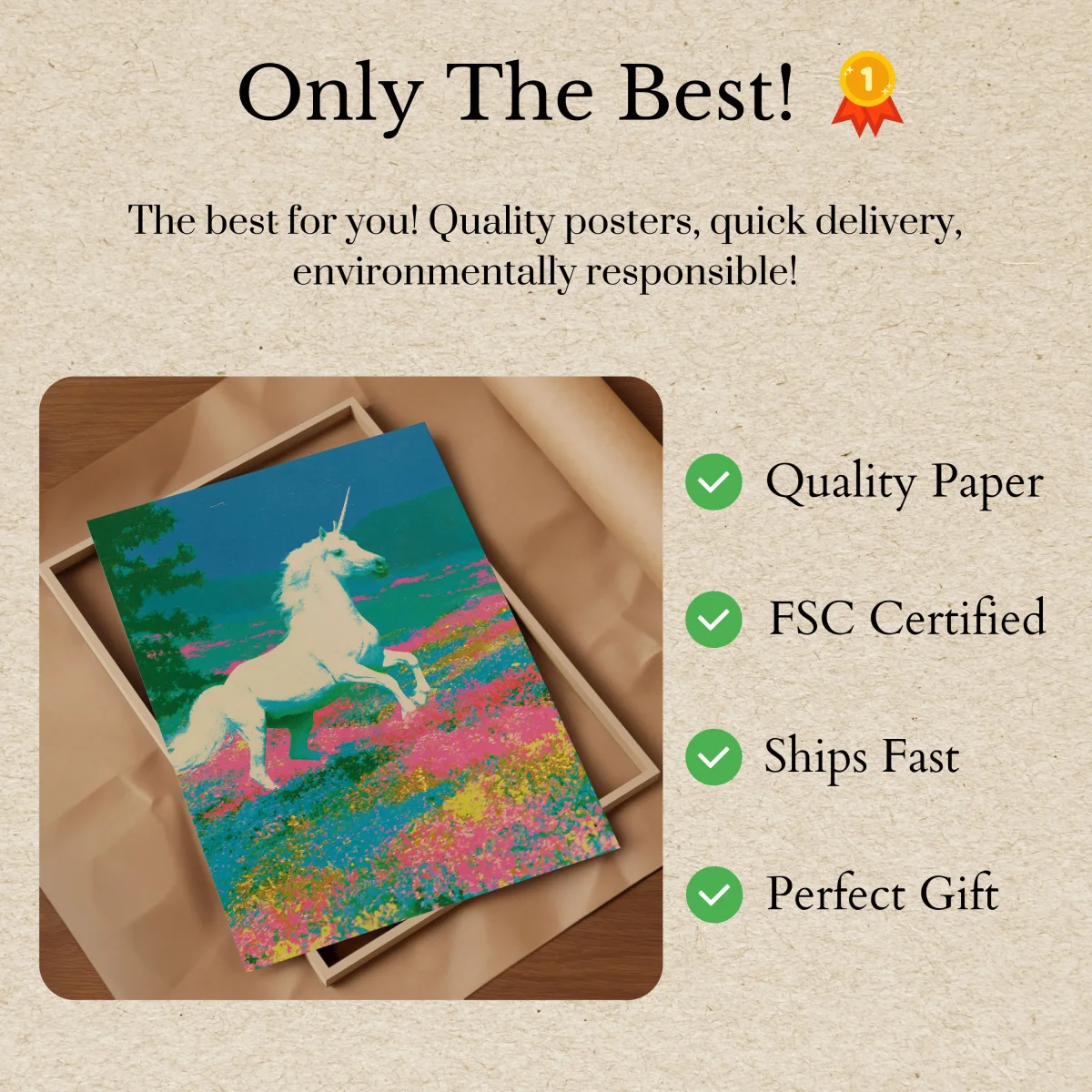 Magical Unicorn Flower Field Poster - Image 4