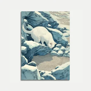 Polar Bear on Icy Rocks Poster