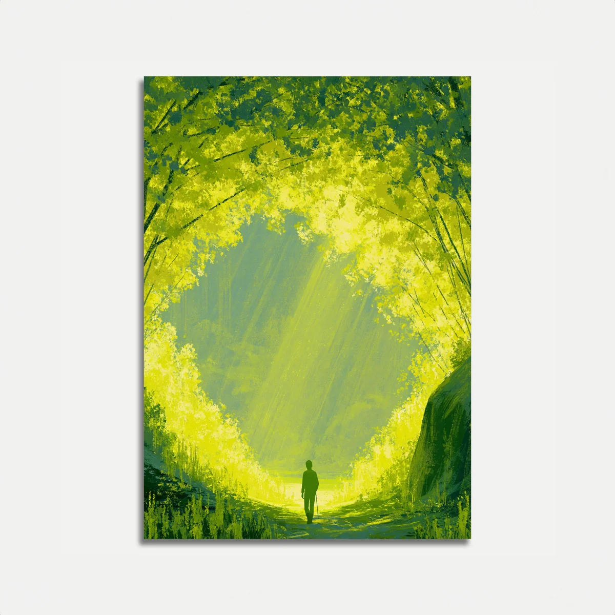 Forest Path Light Journey Poster