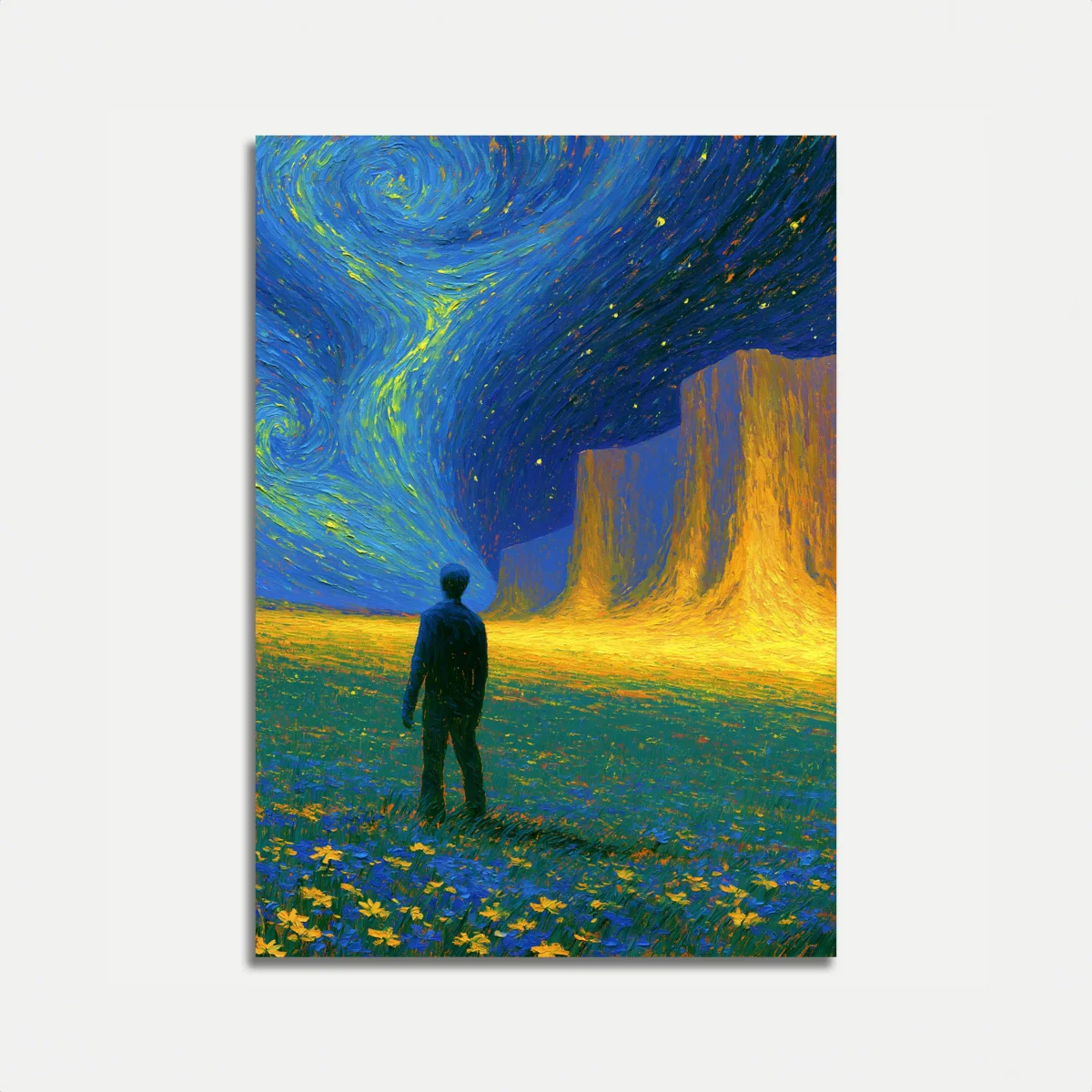 Starry Night Desert Monument Poster