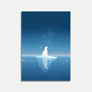 Polar Bear on Iceberg Poster
