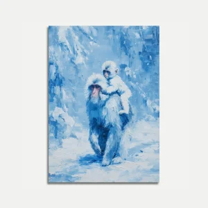 Snow Monkeys in Winter Poster