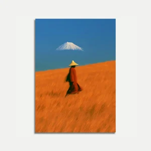 Buddhist Monk in Golden Fields Poster