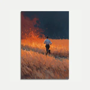 Man Running Through Fire Poster
