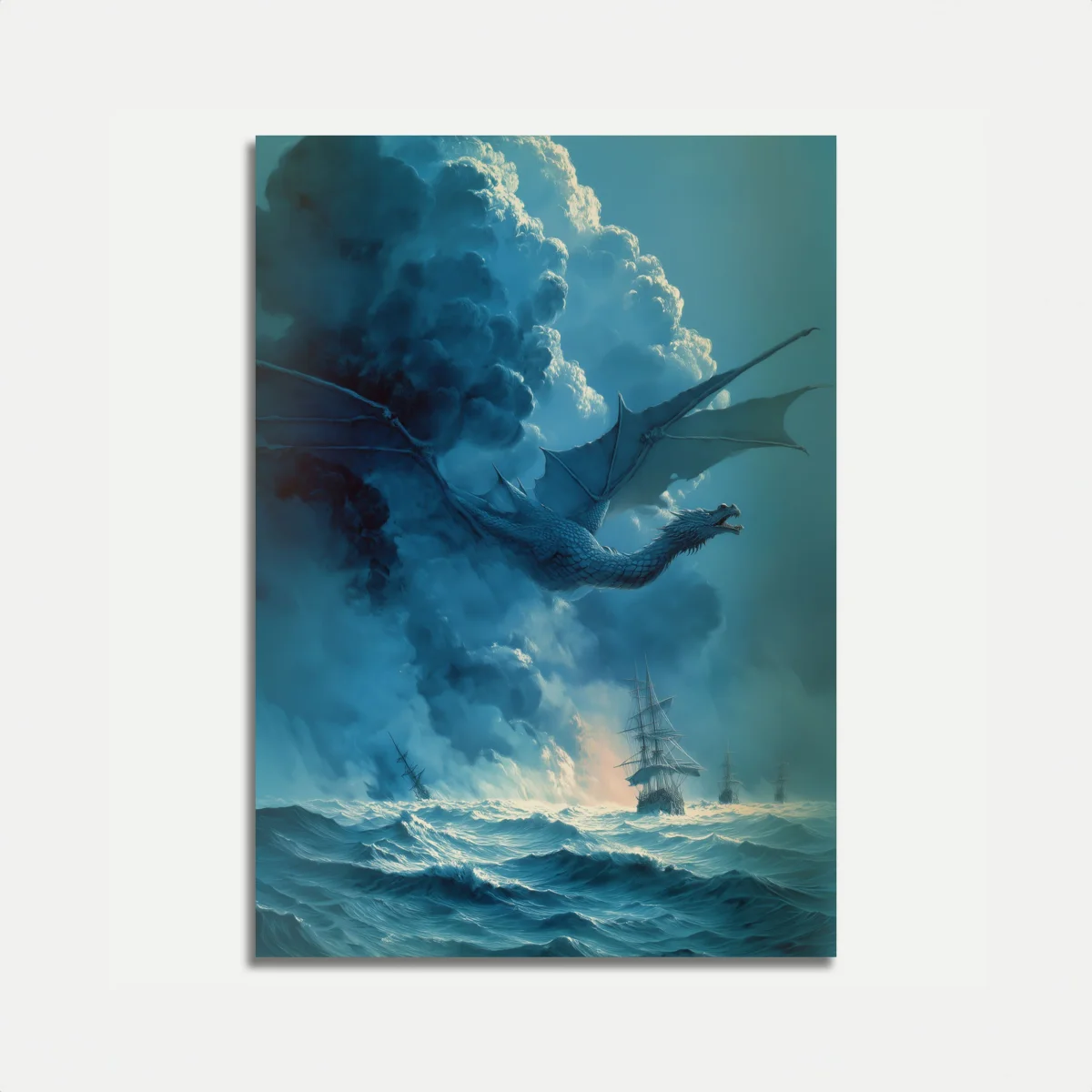 Dragon Rising from Ocean Poster - Image 2