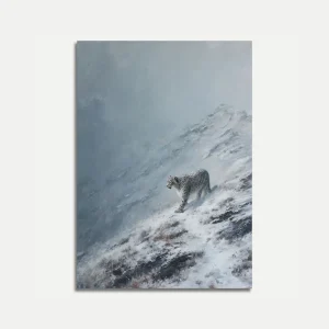 Snow Leopard Mountain Poster