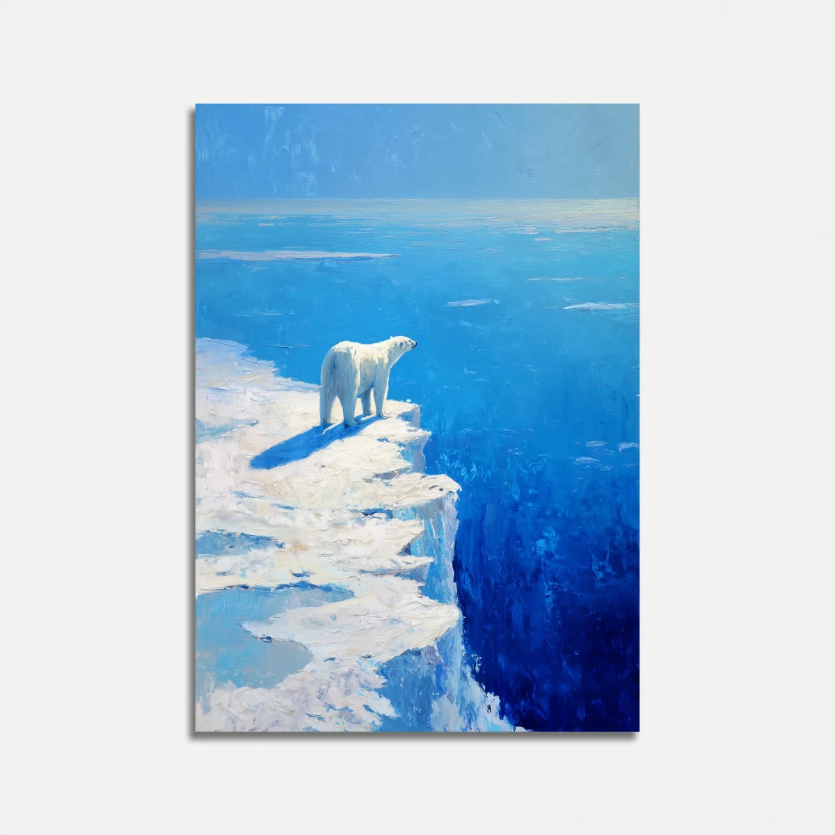 Polar Bear on Icy Cliff Poster