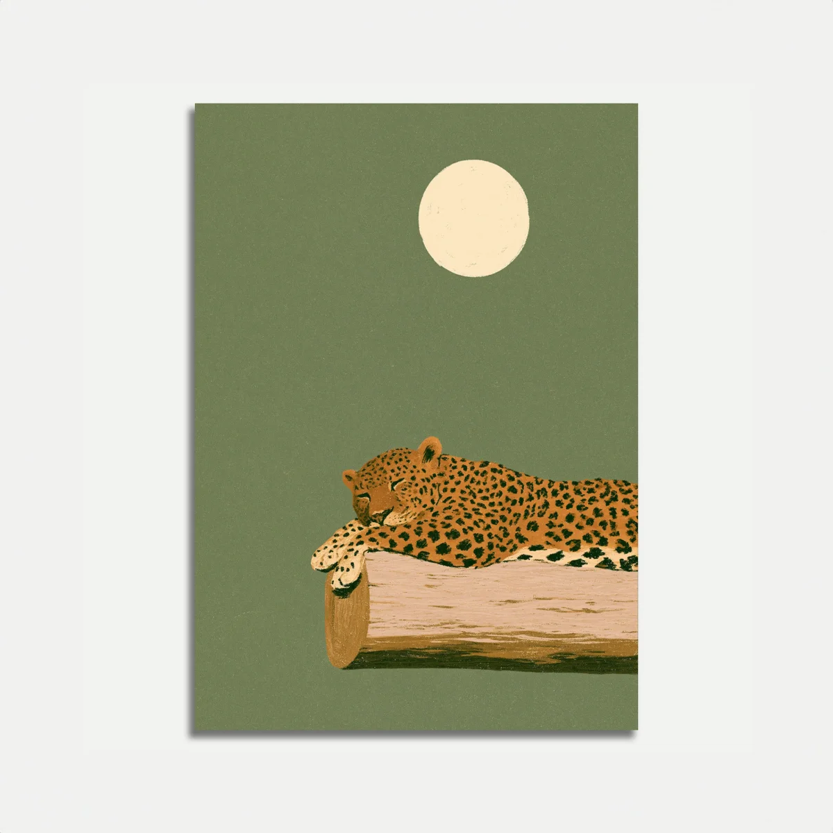 Leopard Resting Under Moon Poster - Image 2