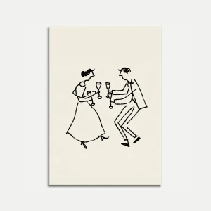 Dancing Couple Toast Poster