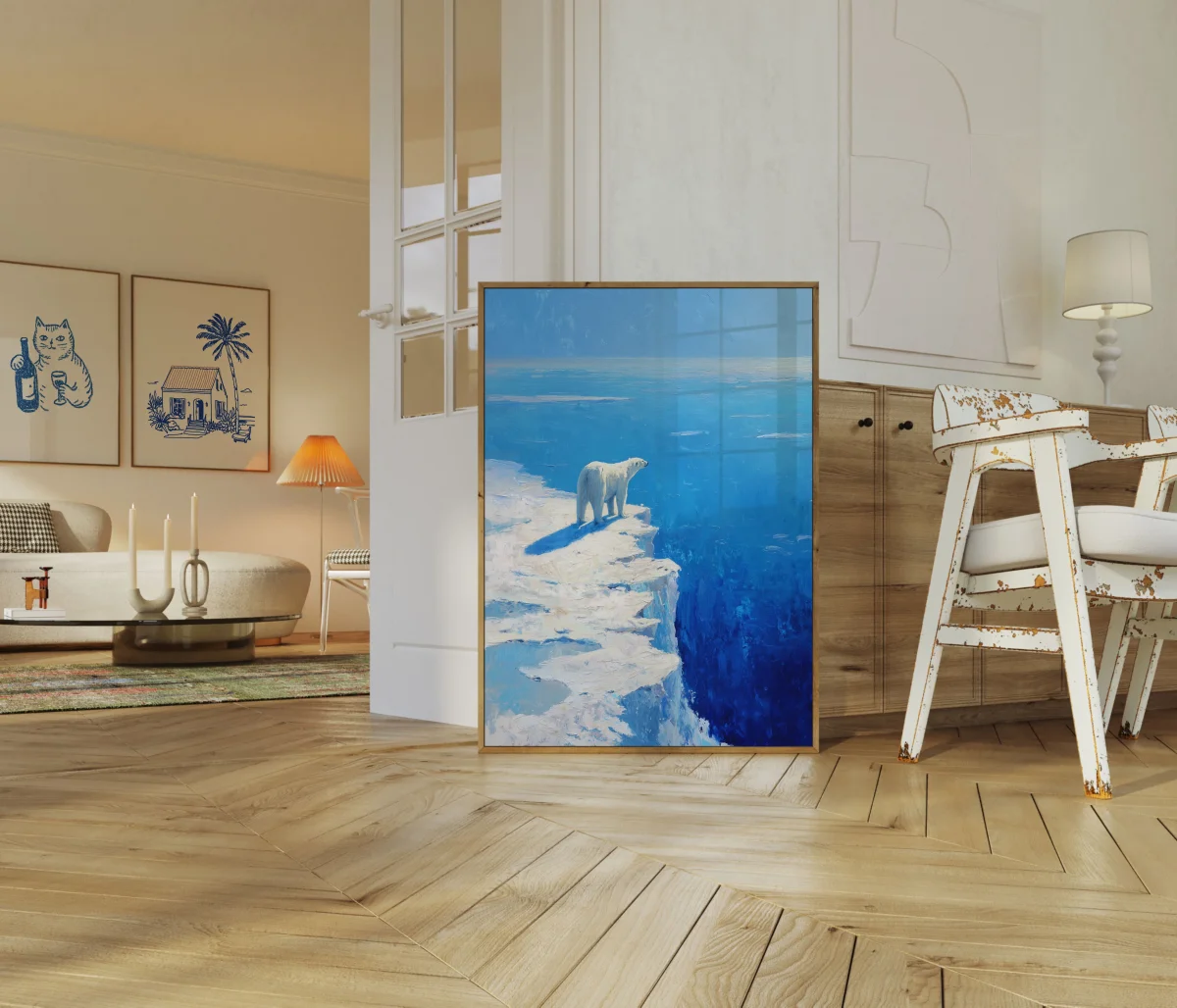 Polar Bear on Icy Cliff Poster - Image 6