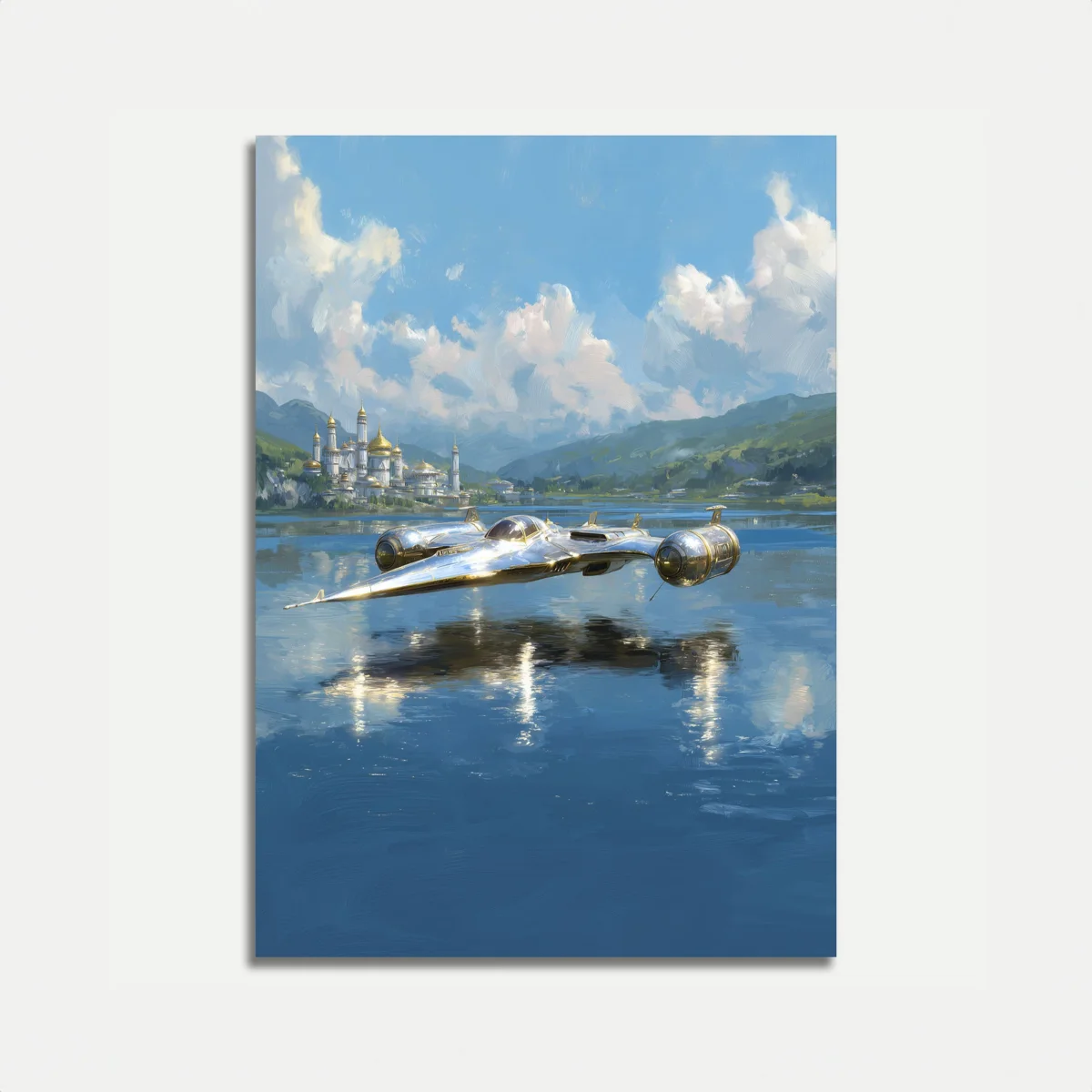 Futuristic Spaceship Lake Poster - Image 2