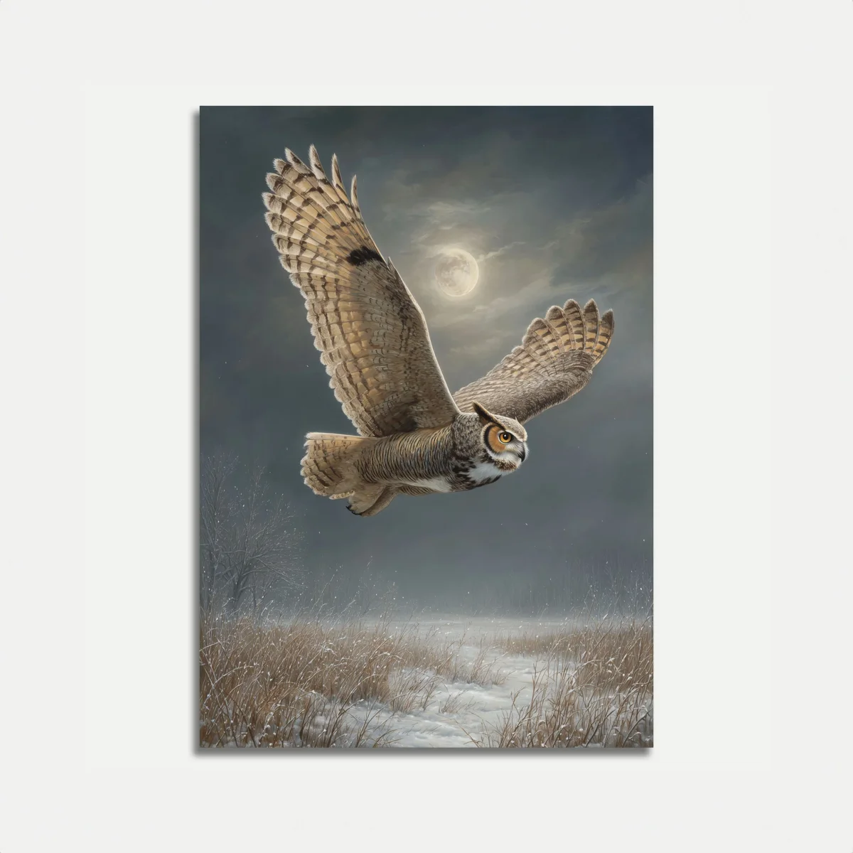 Barn Owl in Moonlight Poster - Image 2