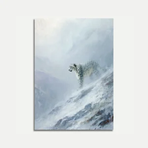Snow Leopard in Mountains Poster