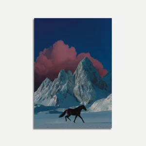 Midnight Stallion Mountain Poster