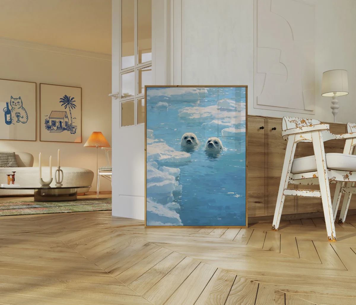Arctic Seals in Icy Waters Poster - Image 6
