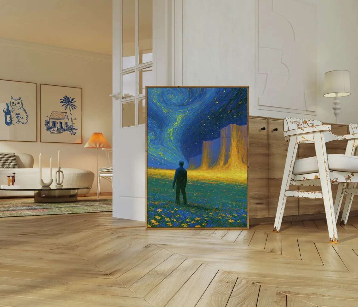 Starry Night Desert Monument Poster - Image 6