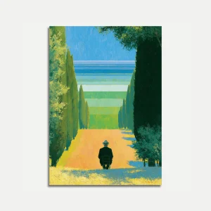 Man Gazing at Distant Horizon Poster