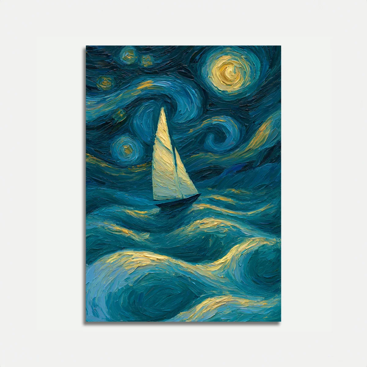 Starry Night Sailboat Poster - Image 2