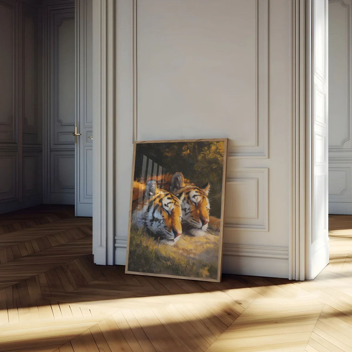 Two Tigers in Golden Light Poster - Image 5