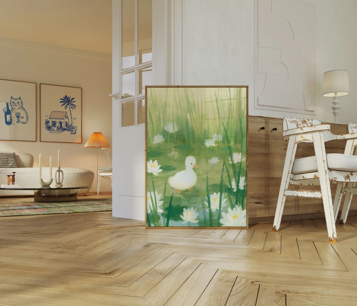 Duck in Lily Pond Poster - Image 6