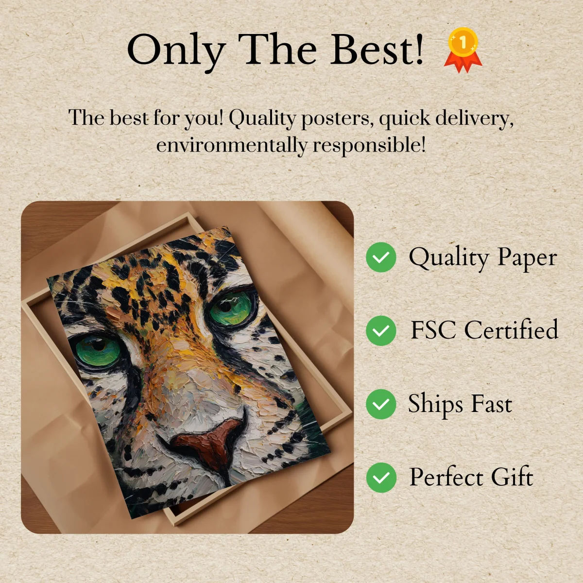 Leopard Cat Green Eyes Poster - Image 4