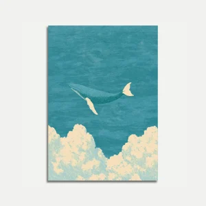 Whale in Turquoise Ocean Poster