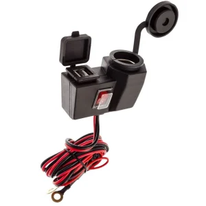 Carregador Guiador Duplo USB + Tomada 12V